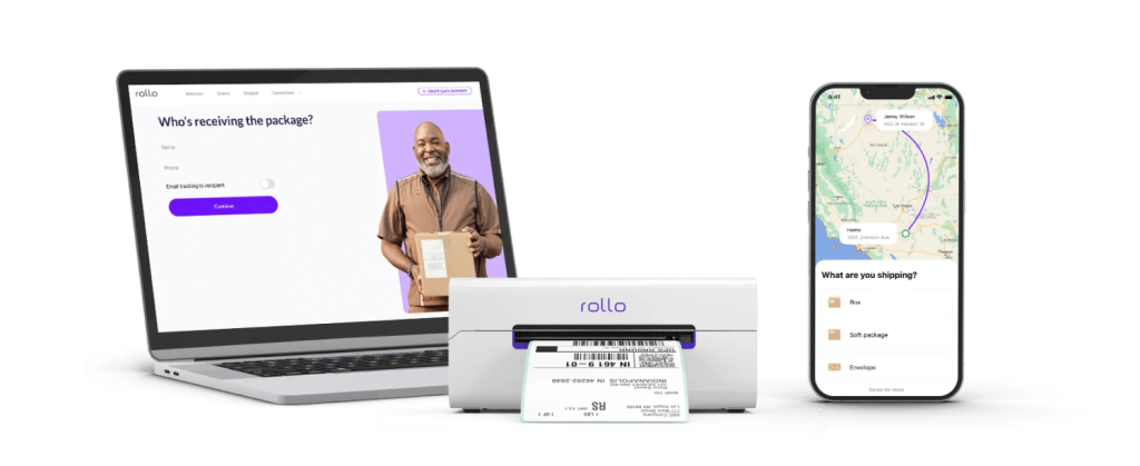 Rollo shipping label thermal printer and app