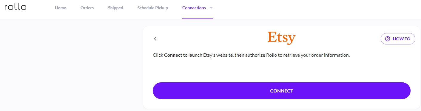 Connect Etsy to Rollo Ship App