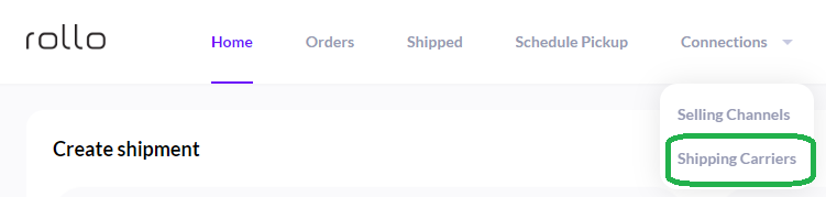 Link Your Shipping Carriers' accounts to Rollo Ship App for free