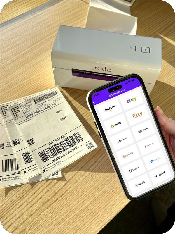 The easiest way to print Shopify shipping labels is by connecting Shopify to Rollo Ship and via the Rollo printer