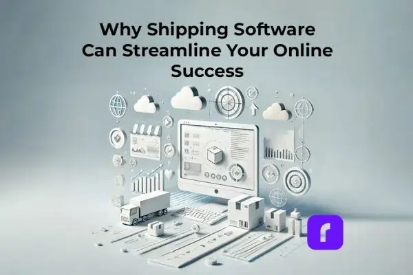 desktop monitor with shipping software on display streamlining online shipping process!