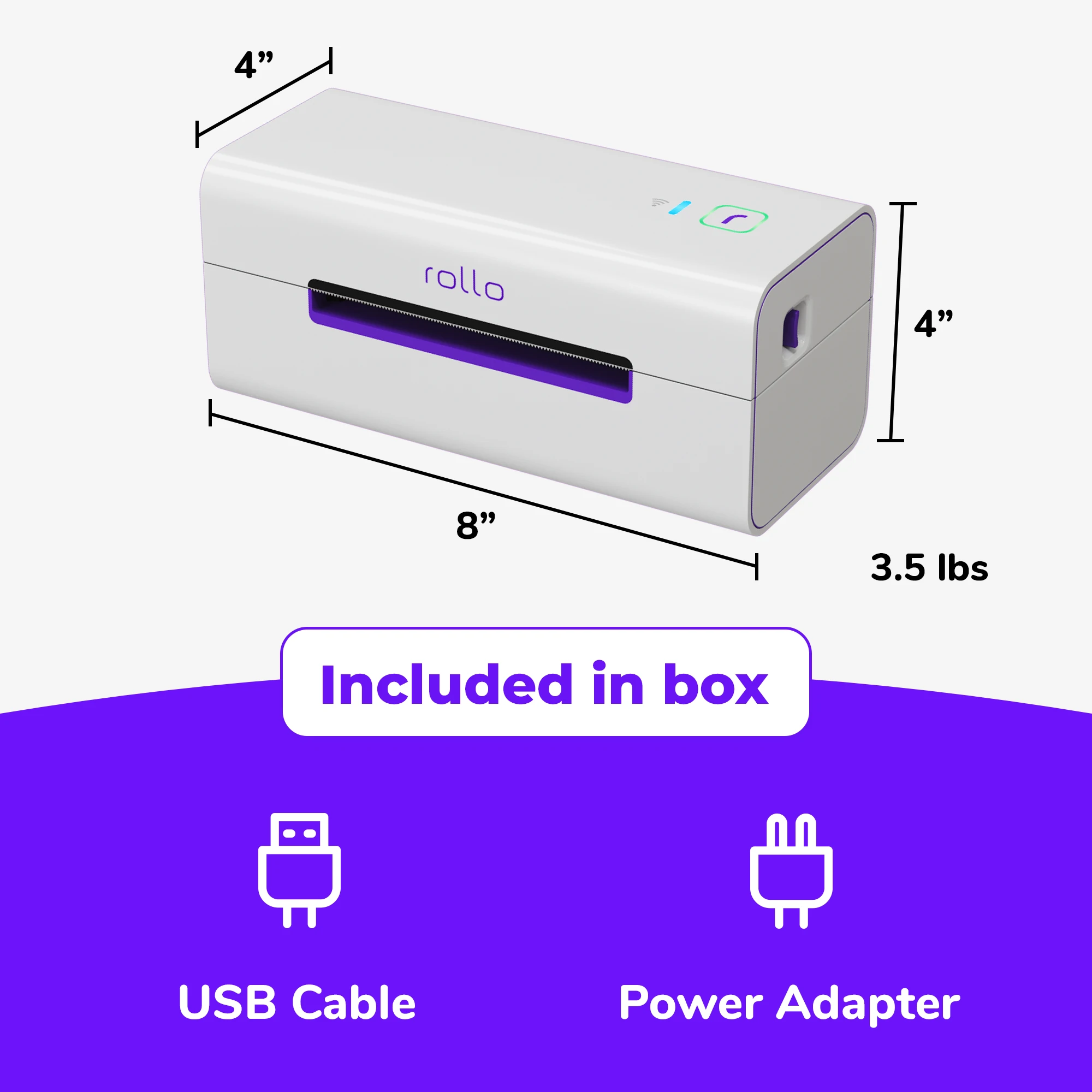 Rollo X1040 - what's included in the box with your thermal label printer