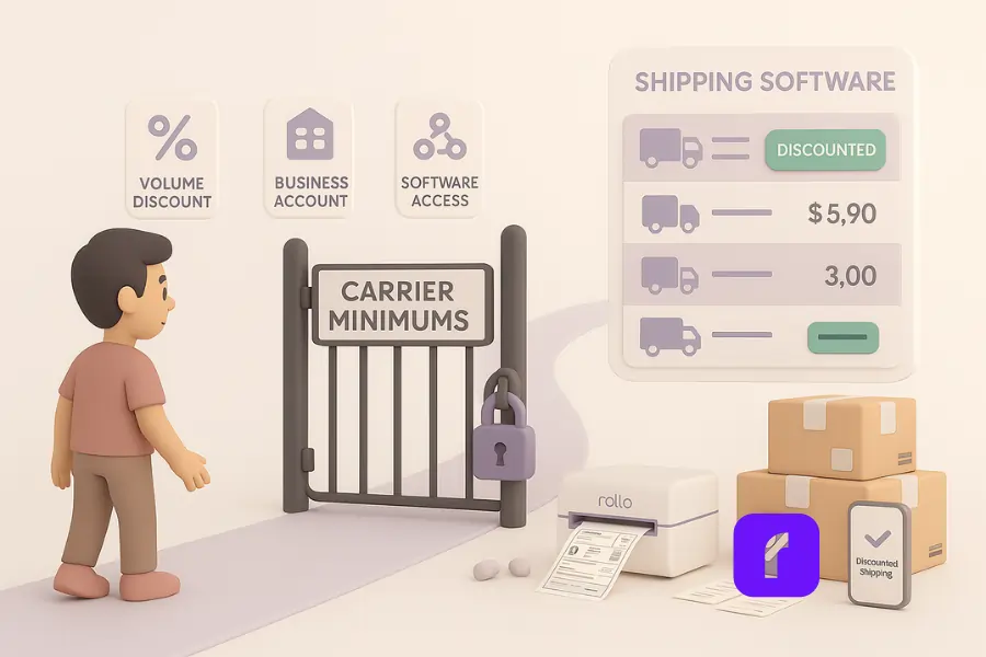 How do small businesses qualify for discounted shipping rates