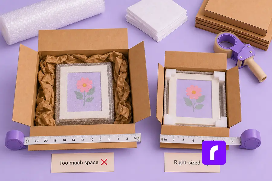 The Best Way to Ship Art With Zero Damage: Carrier Choices & Cost Logic for Artists 6 Right-sizing a shipping box to control dimensional weight costs for artists.