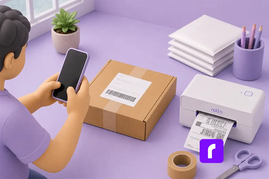 The Best Way to Ship Art With Zero Damage: Carrier Choices & Cost Logic for Artists 10 Creating a shipping label for art from a phone after packing.